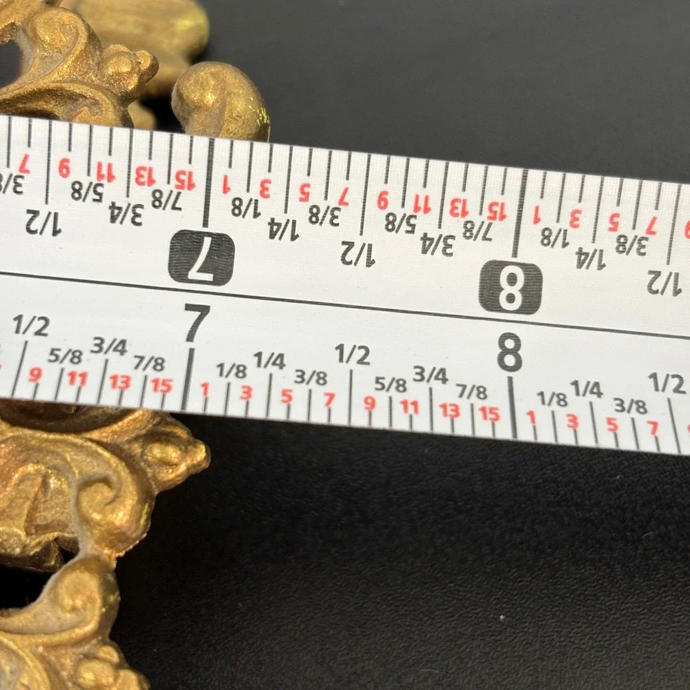 Unbranded‎ Vintage Tabletop Mirror 9x7 Gold Ornate Fleur De Lis Frame Vanity